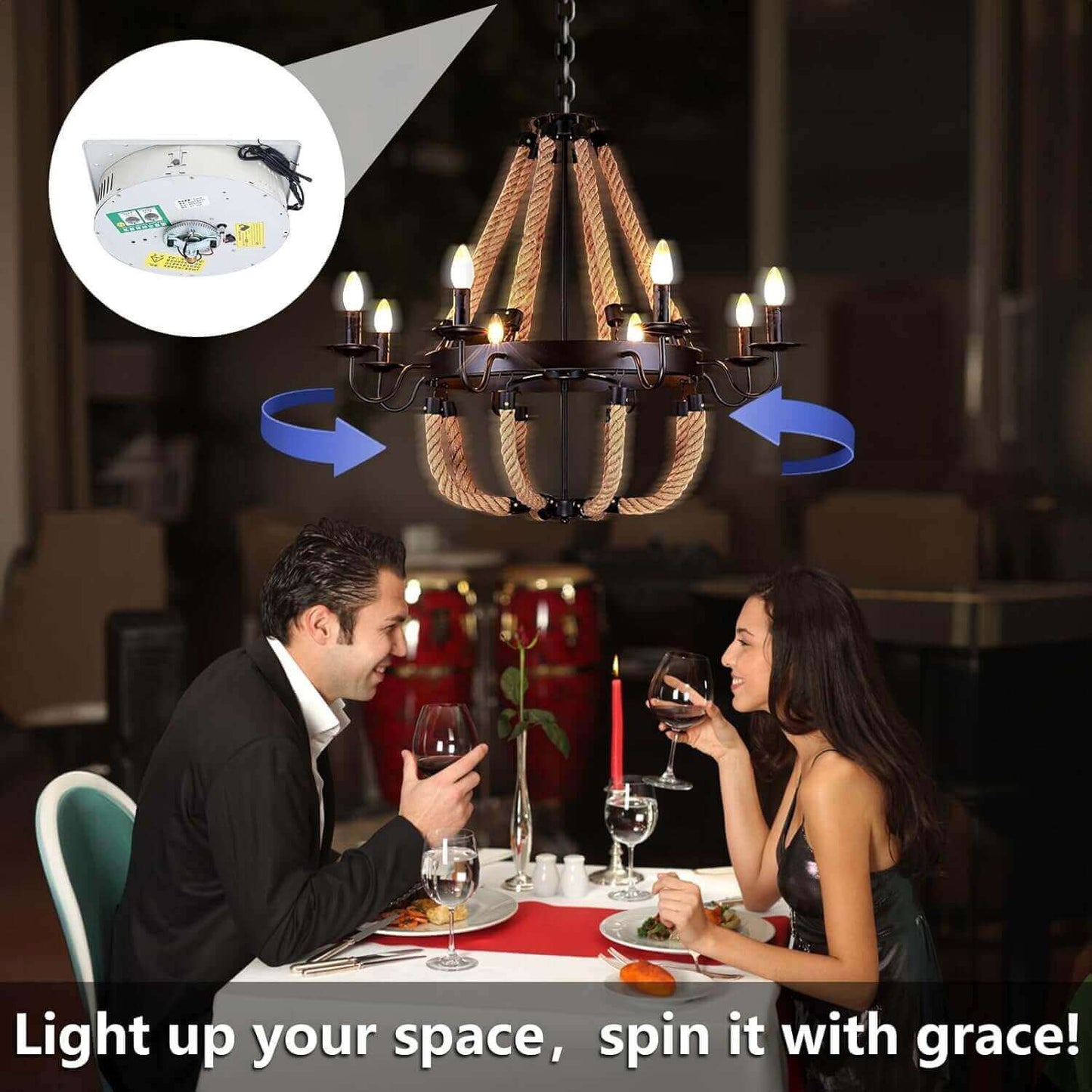 Rotation function of Huiye chandelier hoist