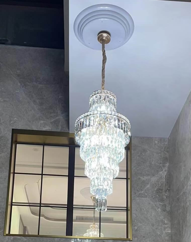 chandelier lift with white cover