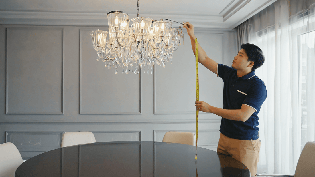 Calculate the height of the chandelier 