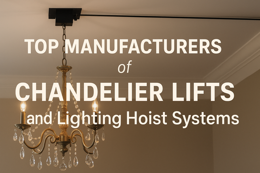 Chandelier lift systems showcased with elegant chandelier for top manufacturers article on lighting hoist systems.