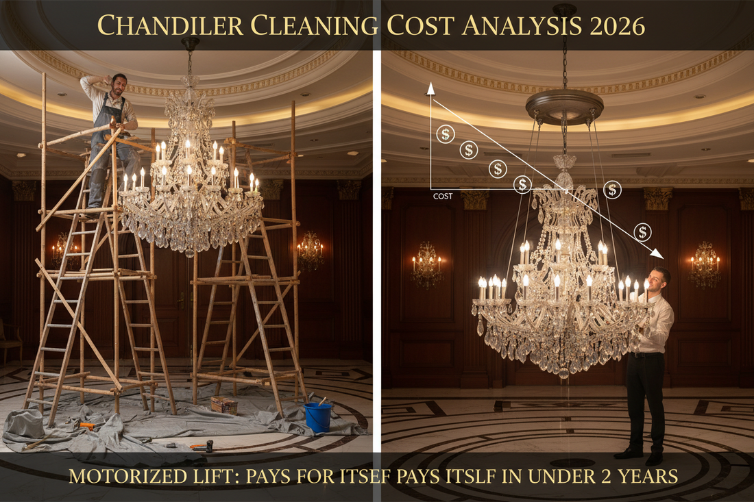 Chandelier Cleaning Cost Analysis 2026: How a Motorized Lift Pays for Itself in Under 2 Years