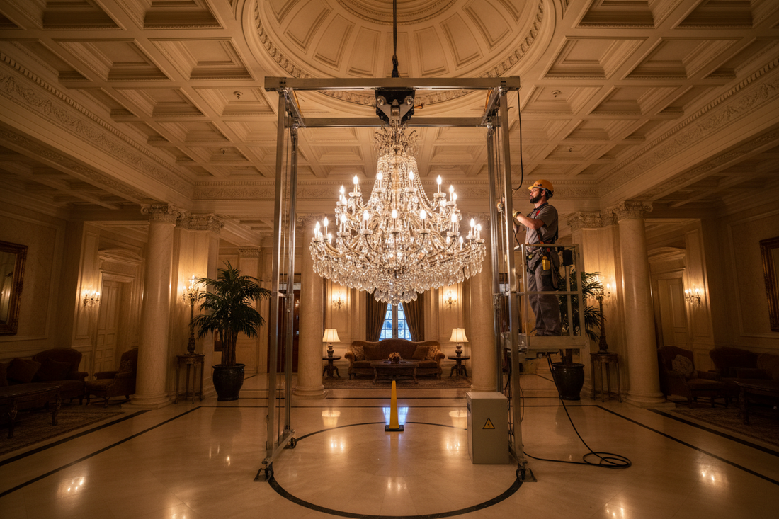 High Ceiling Chandelier Safety: Why Professional Maintenance Tools Matter More Than You Think